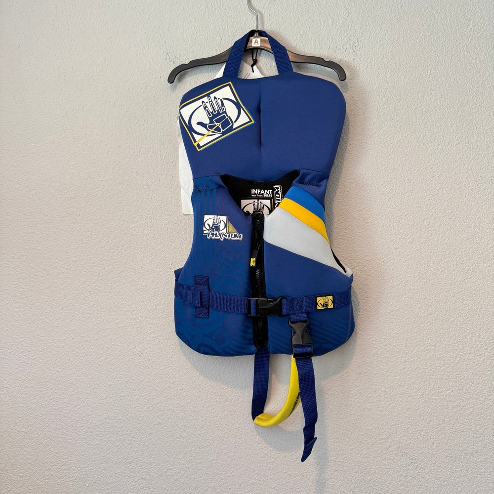 Body Glove Phantom Infant Life Jacket Blue Yellow PFD Vest Under 30 lbs 3231 NWT